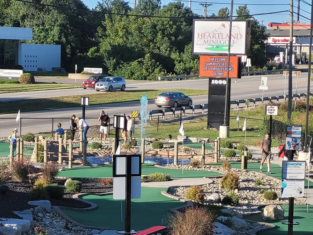 Heartland Mini Golf course next to Highway 62